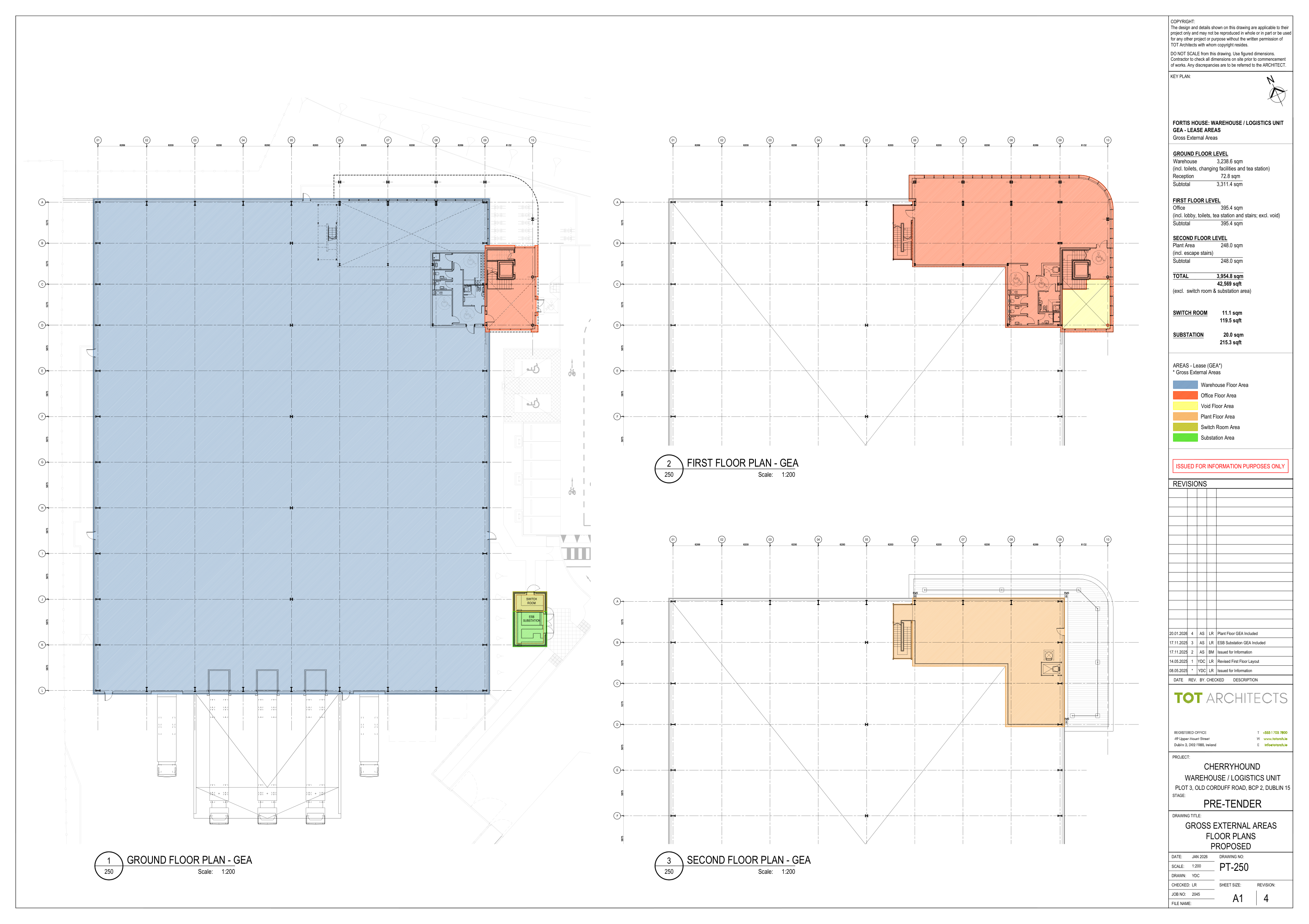 Fortis House gross external area floor plans